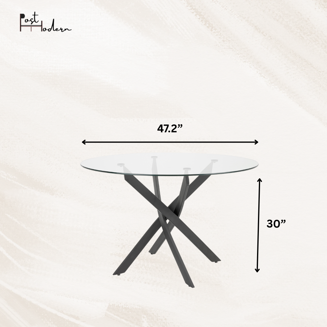 Glass Round Dining Table