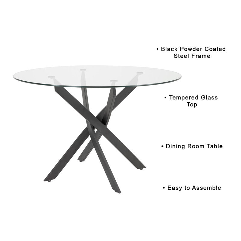 Glass Round Dining Table