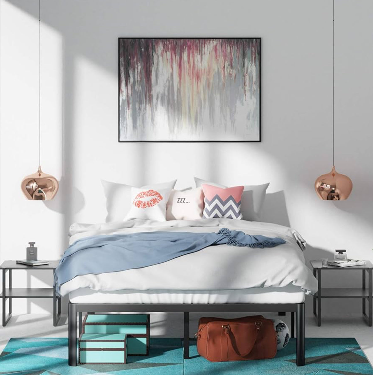 16” High Metal Platform Bed Frame