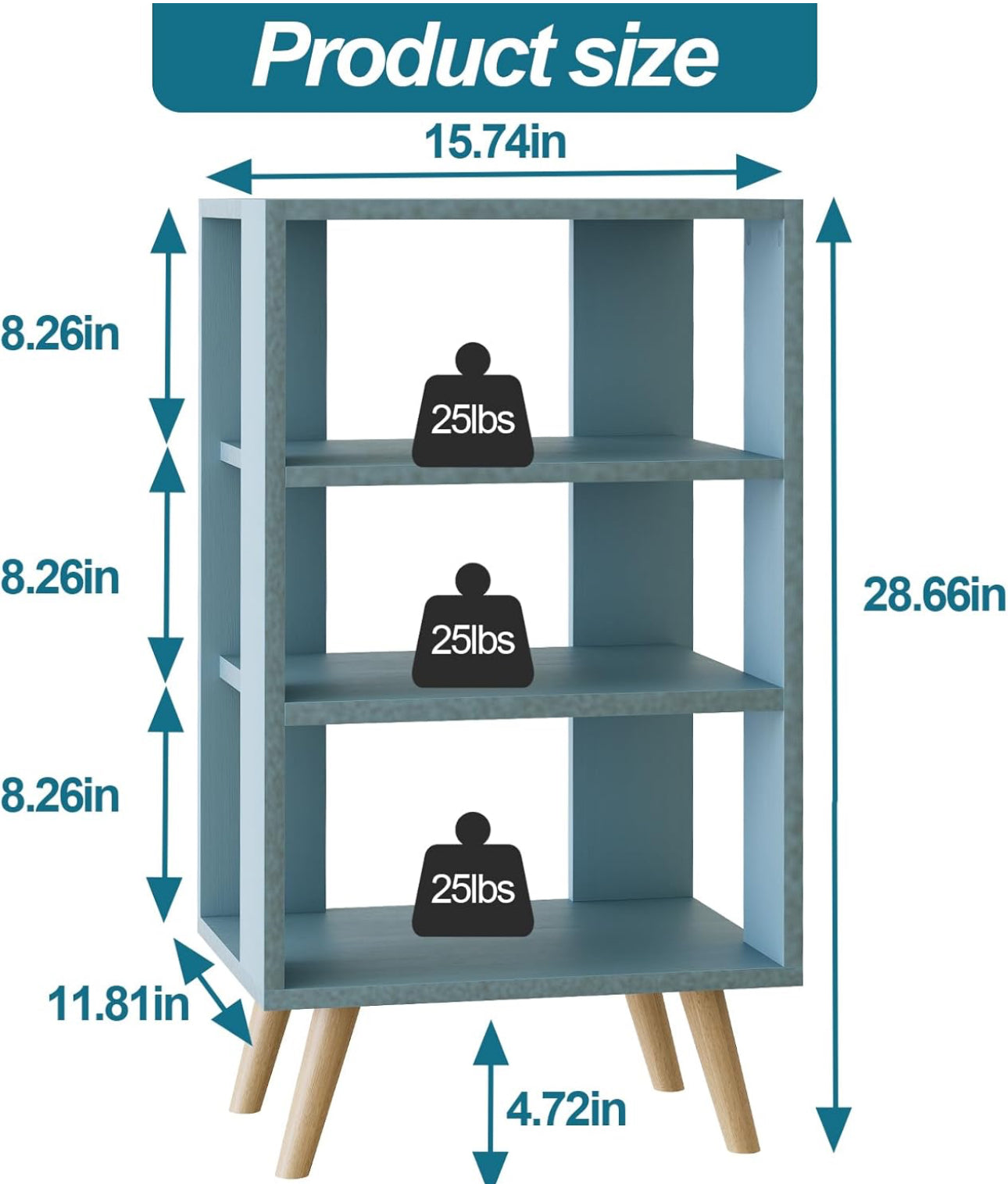 3 Tiers Blue Side Table