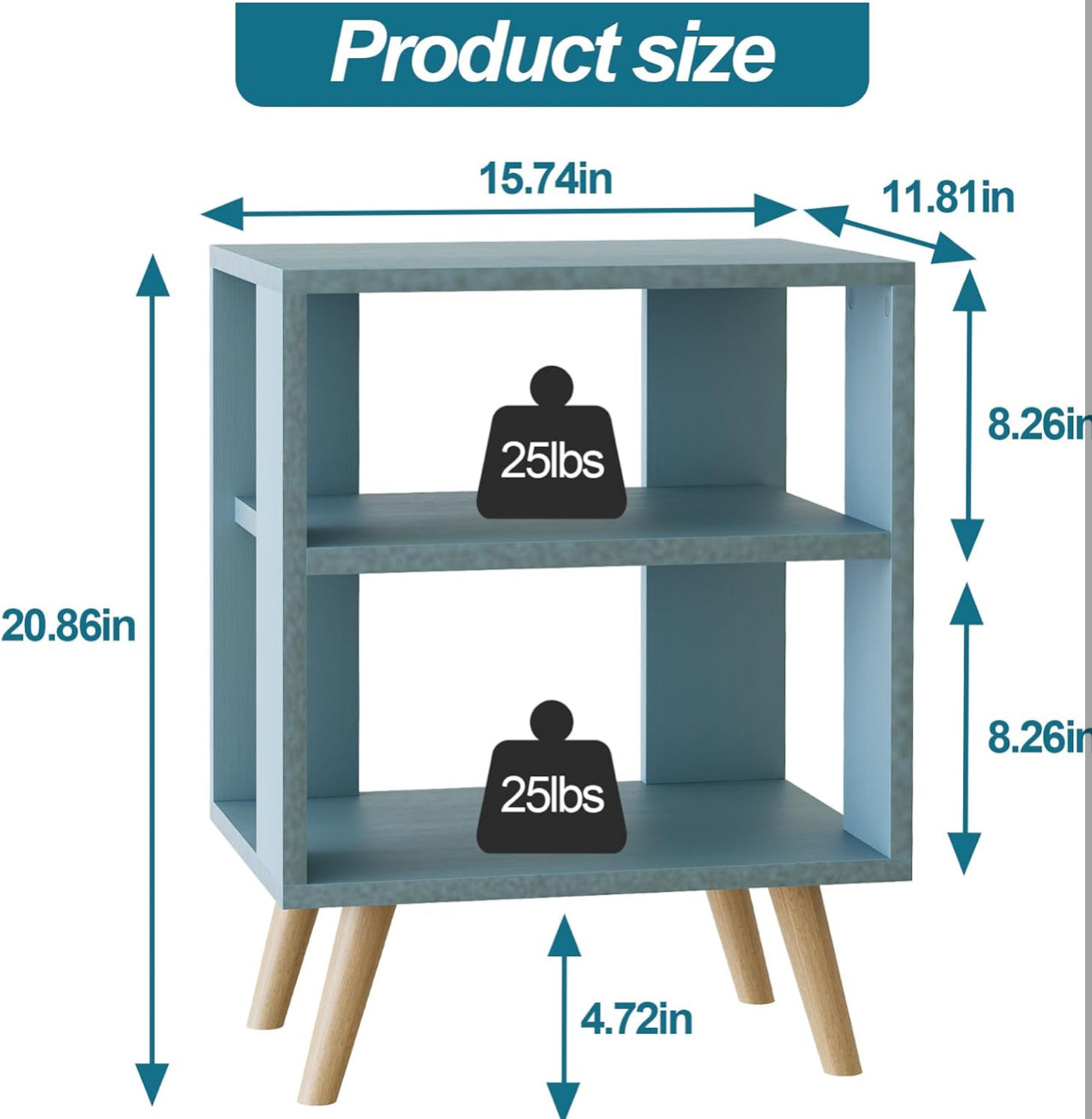2 Tiers Blue Side Table