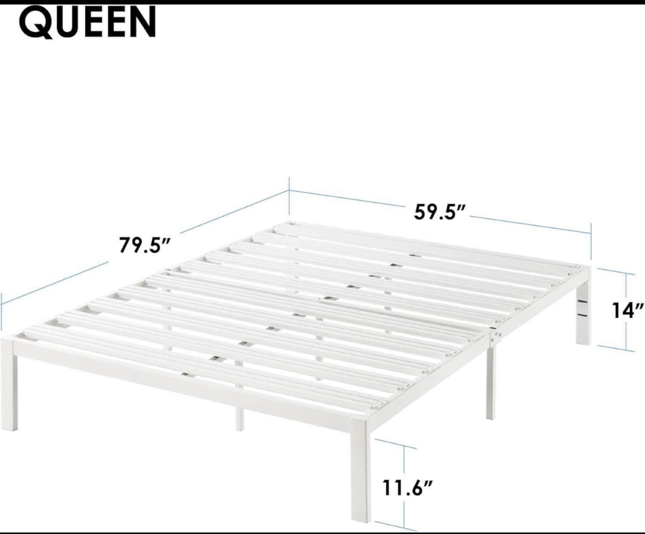 Rocky Base Heavy Duty Platform Bed, Extra Wide Slats