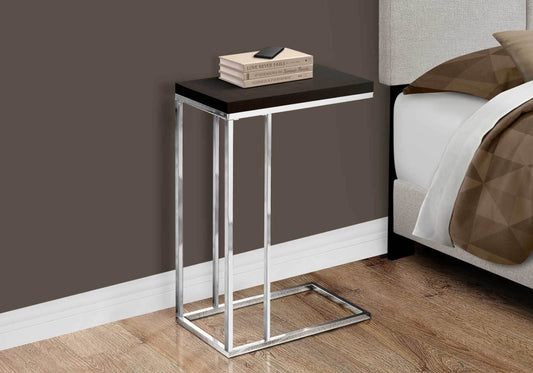 Espresso with Chrome Legs End Table