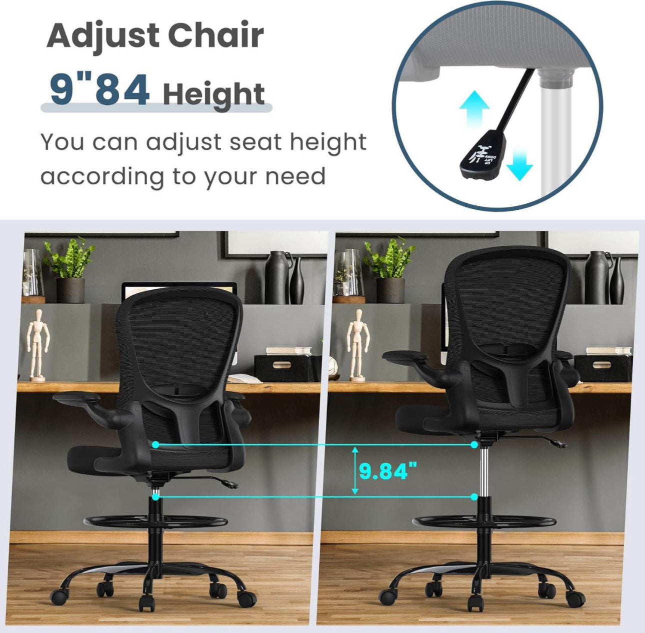 Executive Office Chair with Lumbar Support and Footrest