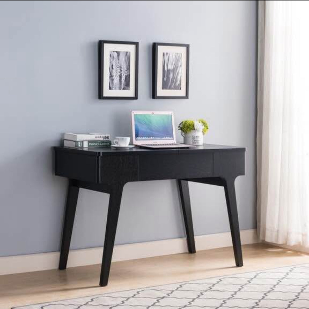 Mid Century Modern Lift-Top Office Desk with Charging Station