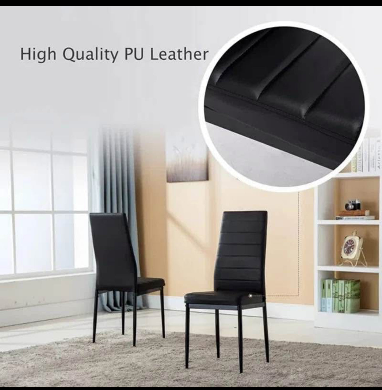 7- Piece Black Dining Table and Chair Set