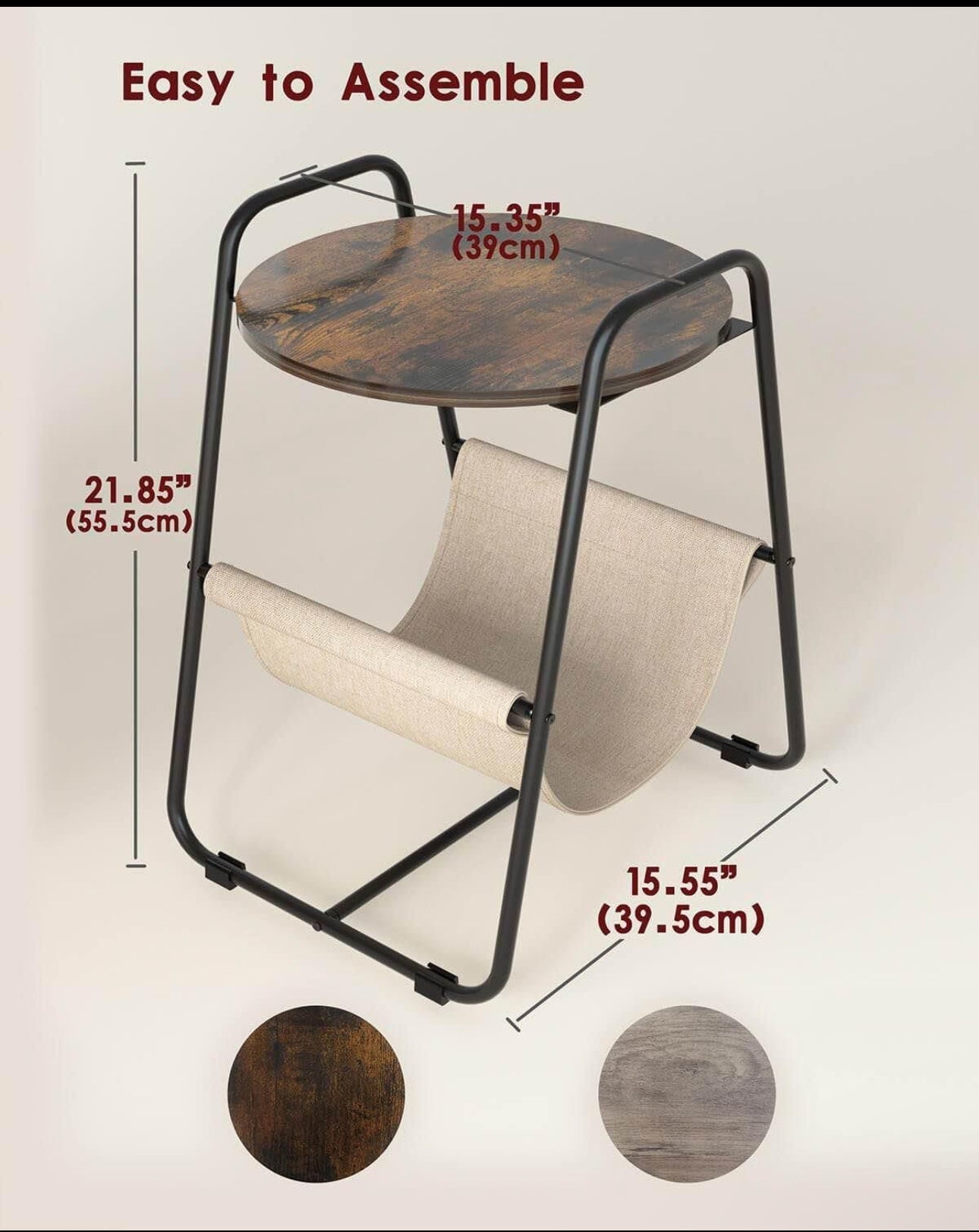 Rustic Brown End Table/Night Table/ Coffee Table with storage space