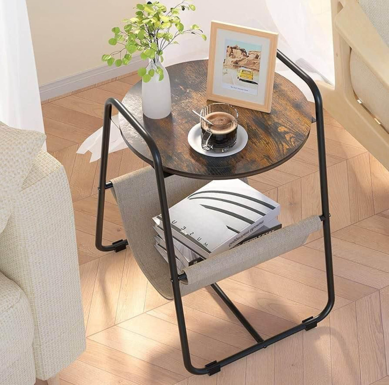 Rustic Brown End Table/Night Table/ Coffee Table with storage space