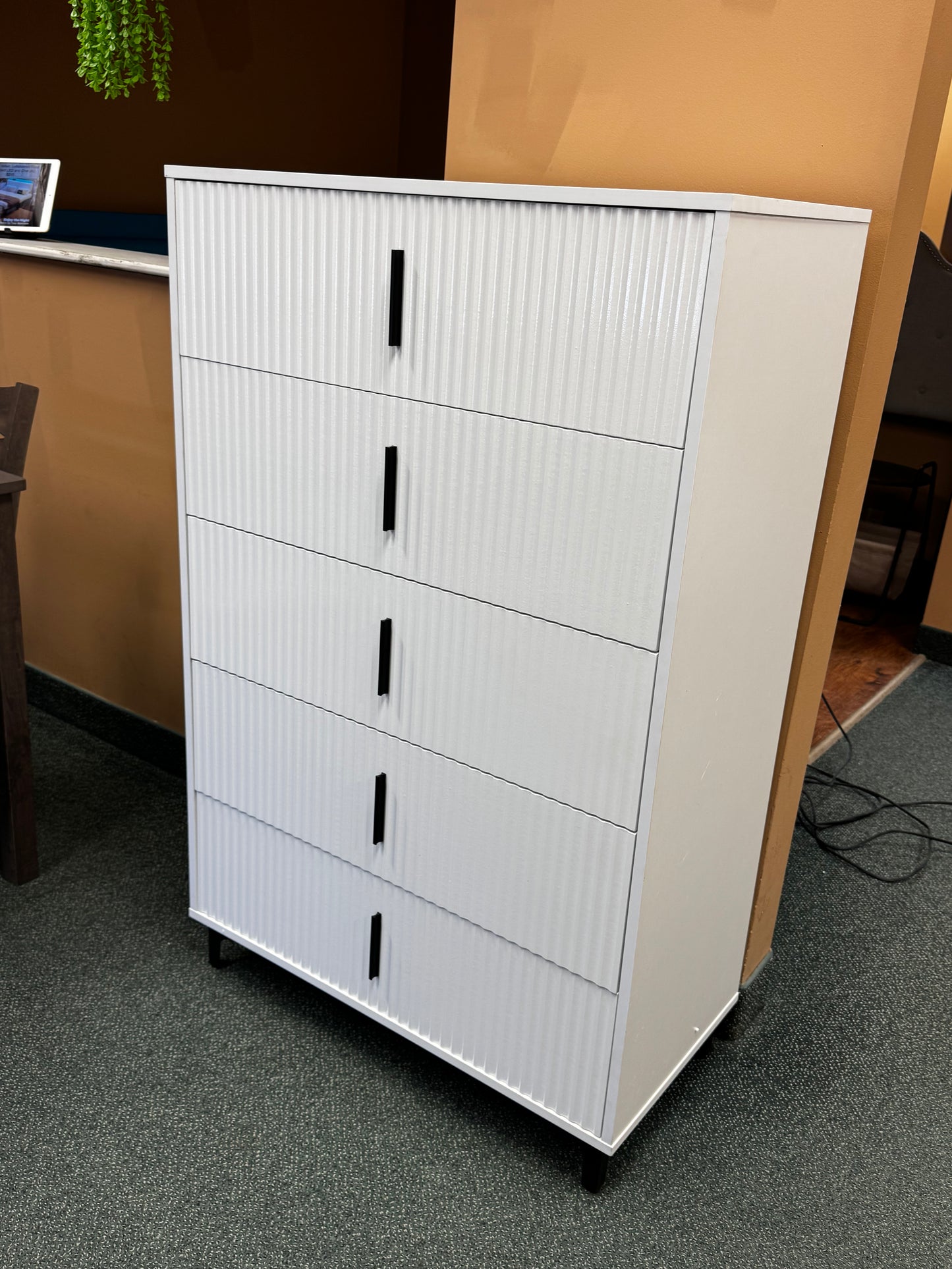 White 49” Tall 5 Drawers Accent Dresser Chest