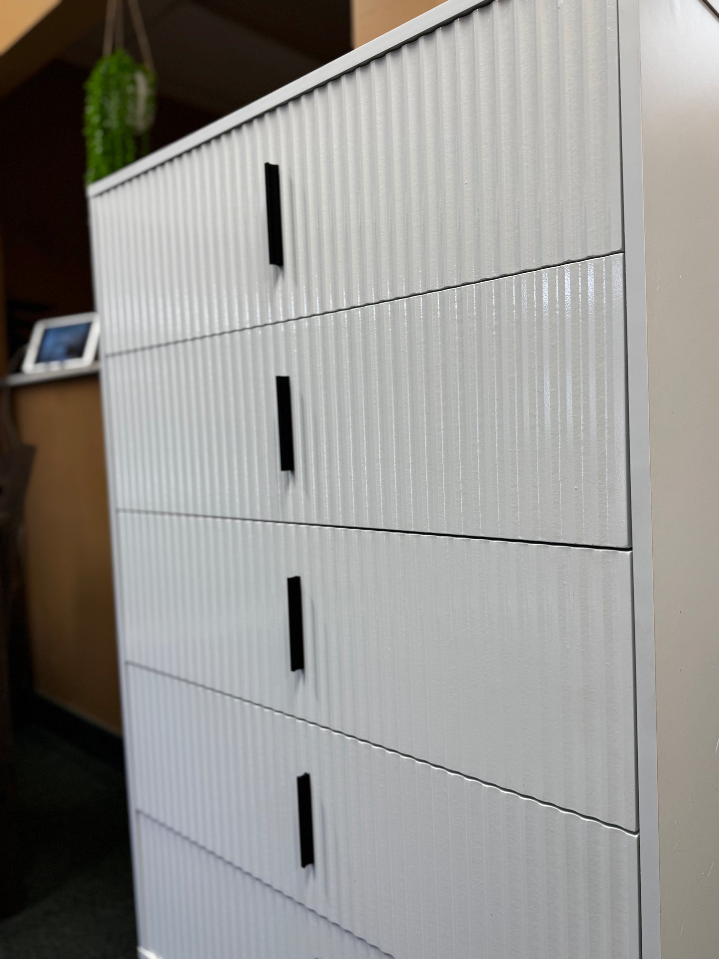 White 49” Tall 5 Drawers Accent Dresser Chest