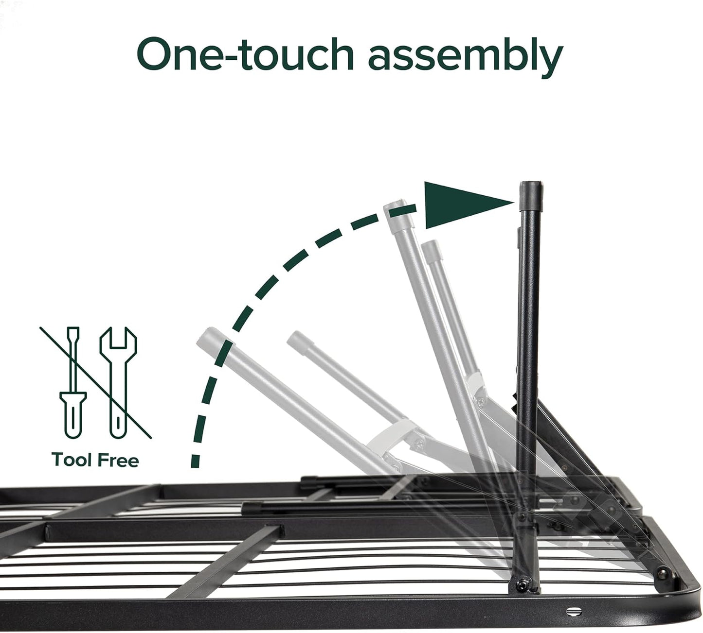 Metal Foldable Platform Bed Frame, Tool-Free Assembly - Heavy Duty with Under Bed Storage