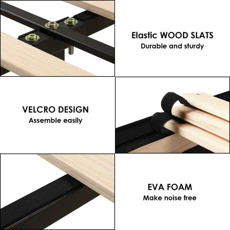 Black PU Upholstered Platform Bed