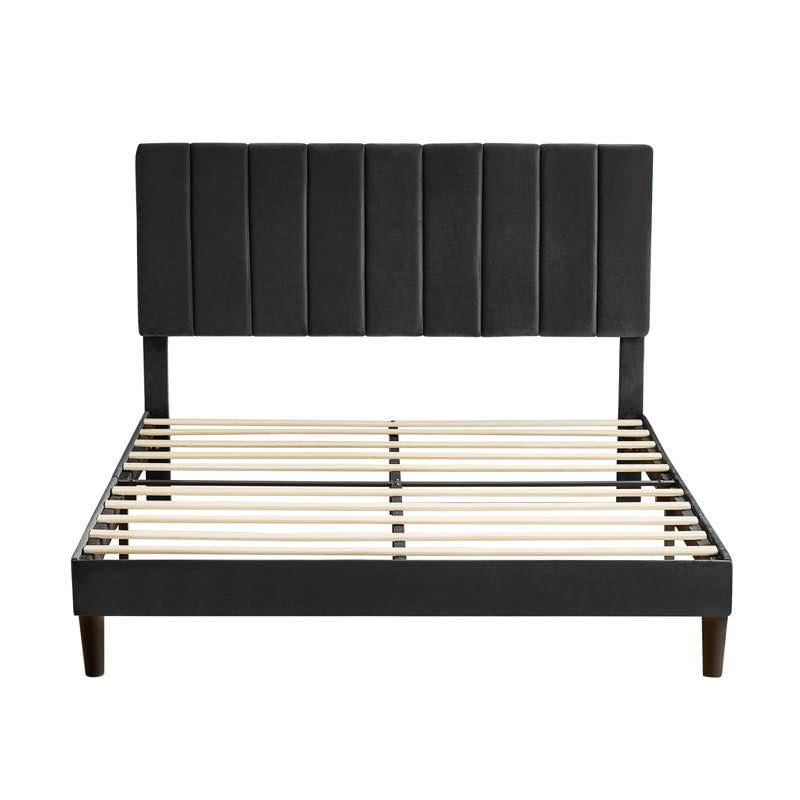 Black PU Upholstered Platform Bed