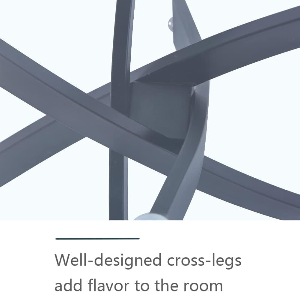 6 Seater Glass Dining Table with Solid Metal Legs