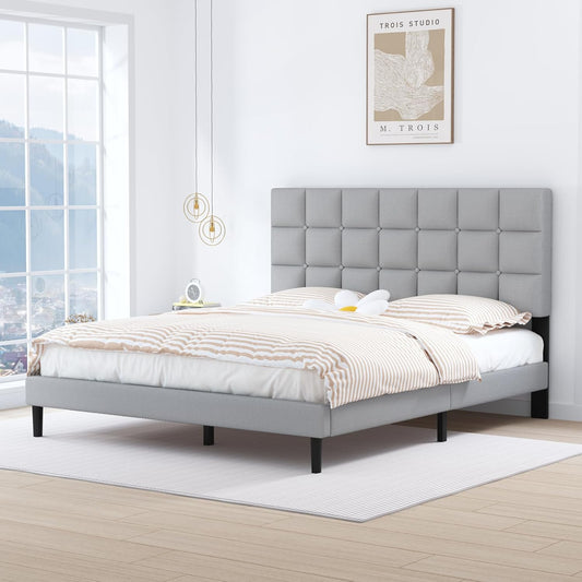 Fabric Upholstered Platform Bed