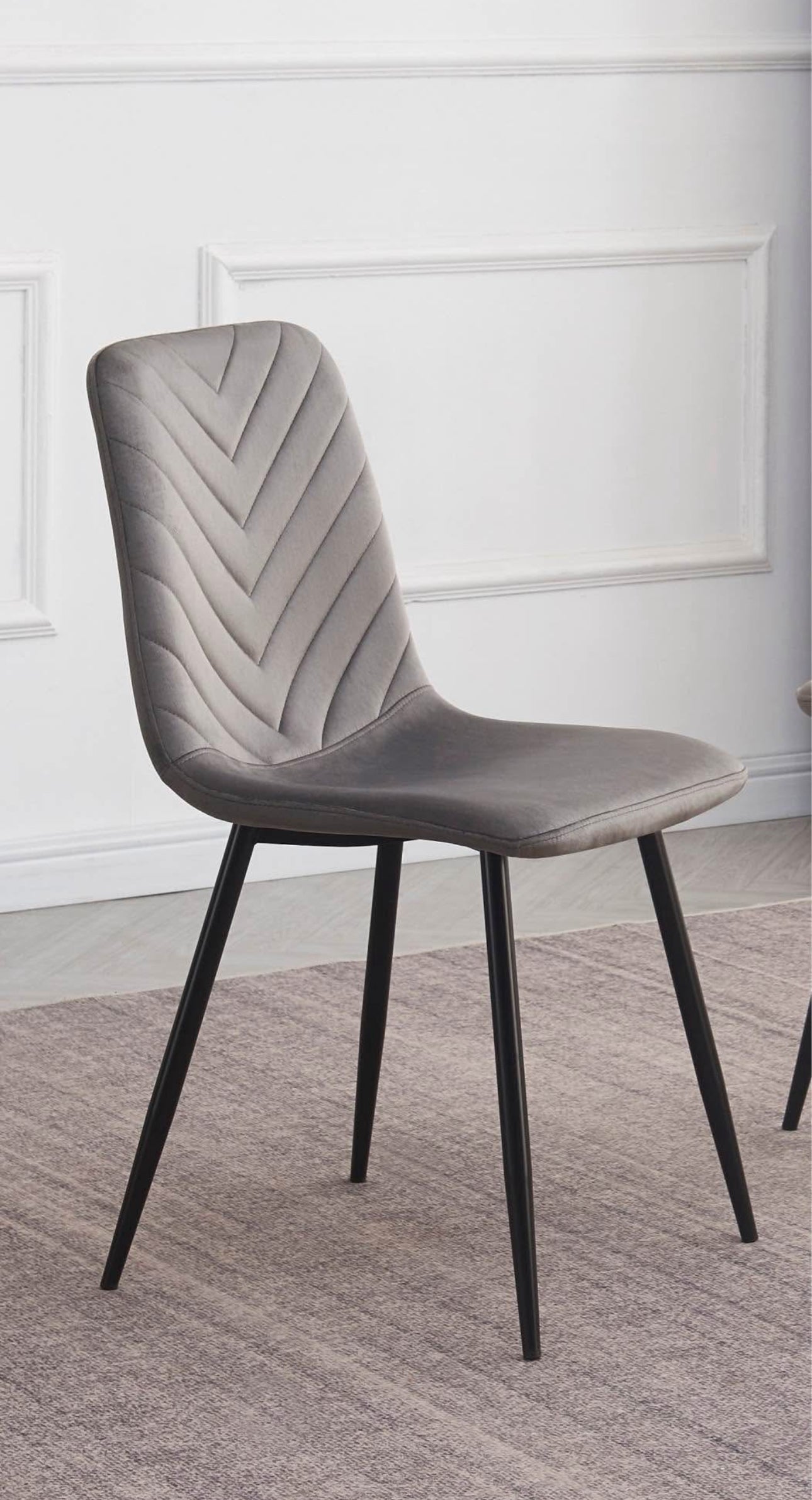 7-pcs Sintered Stone Dining Table Set with Velvet Chair