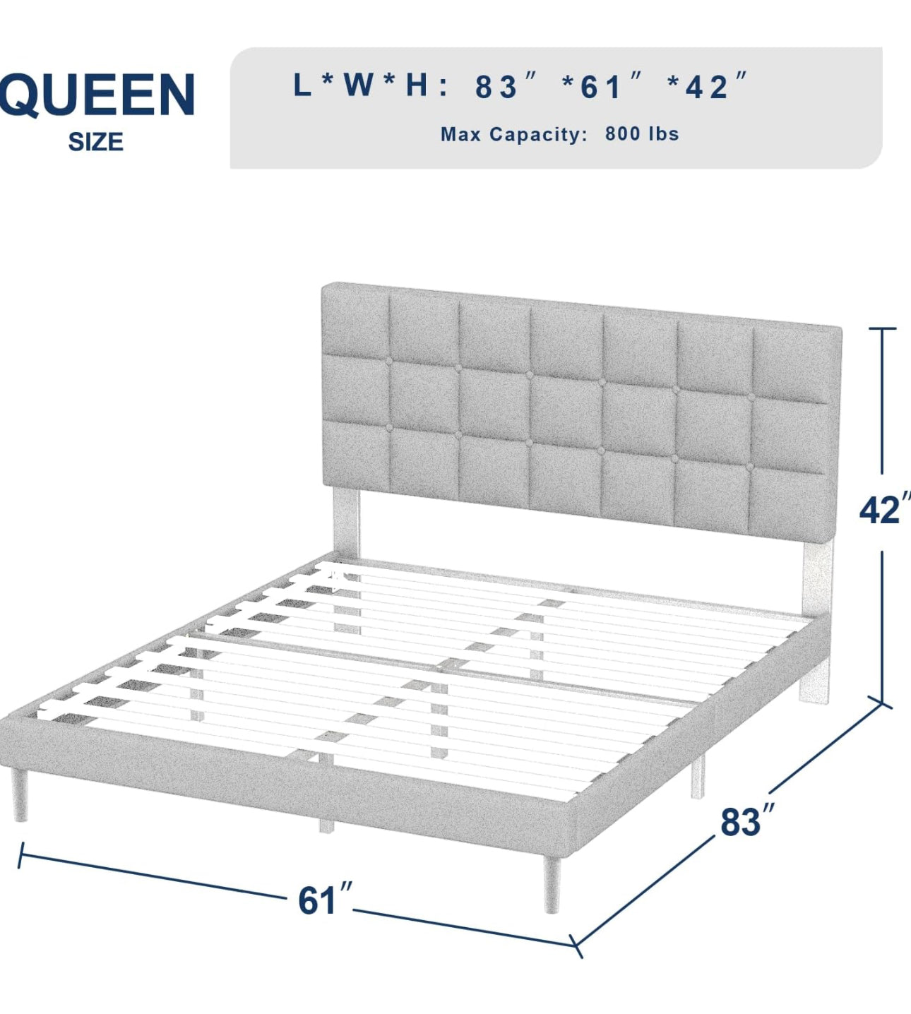 Fabric Upholstered Platform Bed