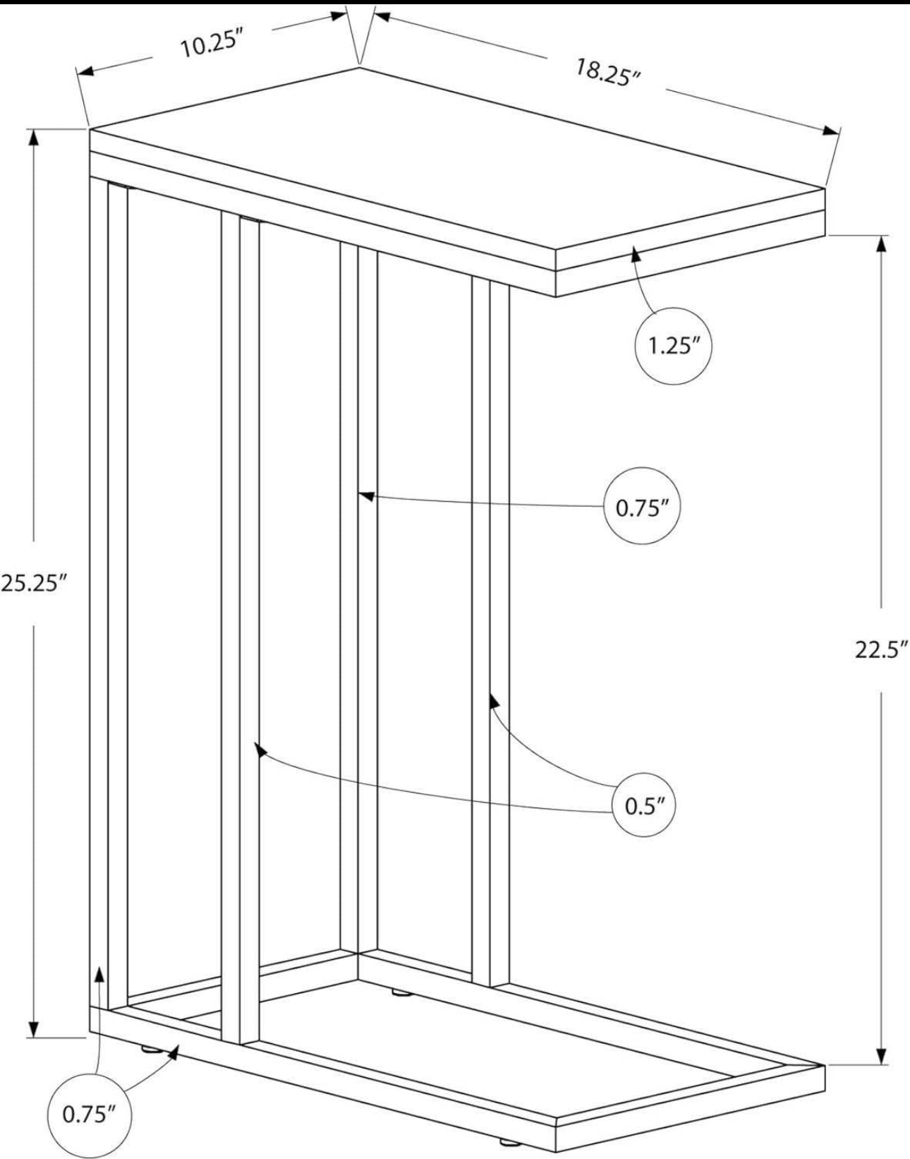 Espresso with Chrome Legs End Table