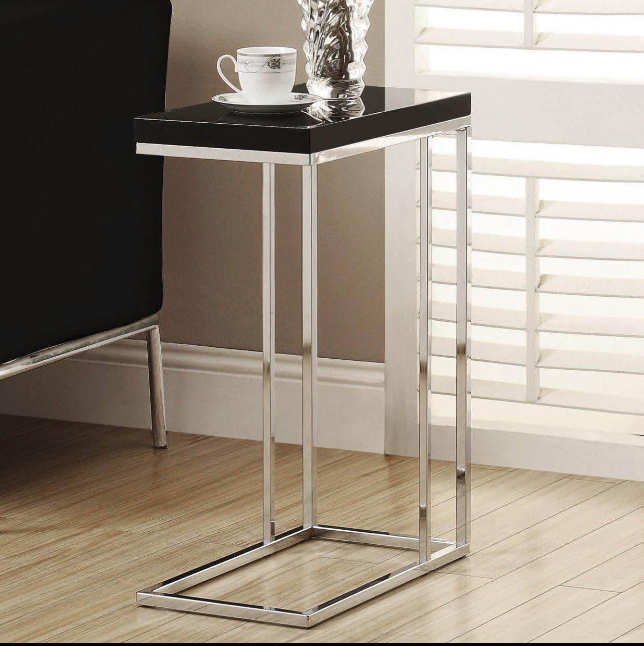 Espresso with Chrome Legs End Table