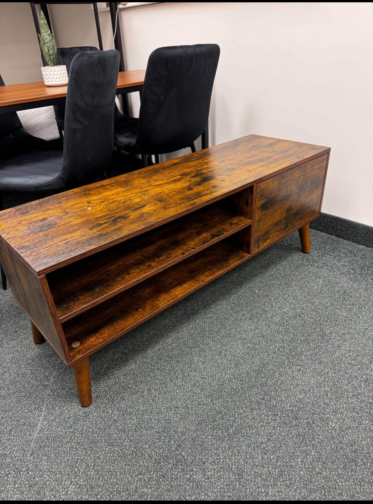 Wooden TV Stand Rustic Brown for up to 55 inch TV