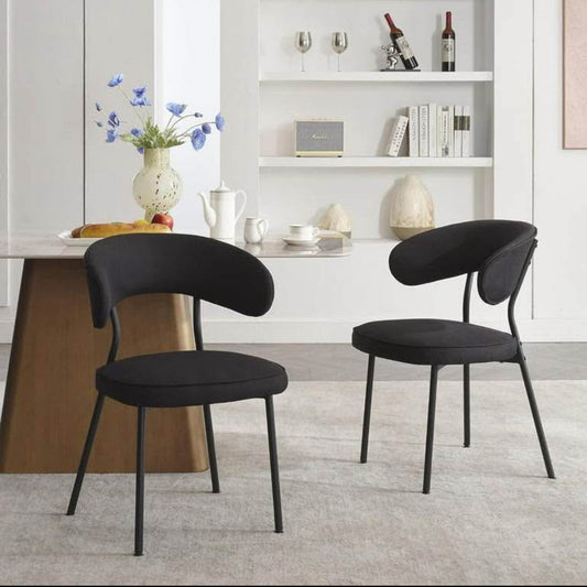 Black Fabric Accent Chair with Metal Legs - New Assembled