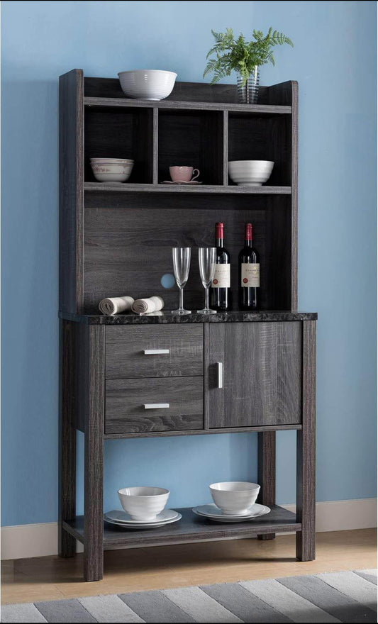 Multi Storage Wooden Baker’s Rack/ Storage Cabinet, Grey